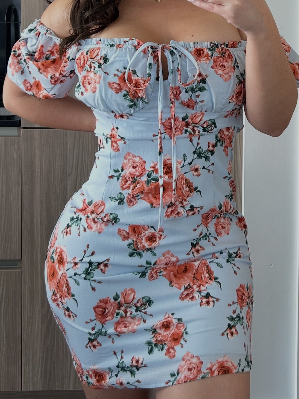 Fashion Nova Off-Shoulder Floral Print Dress